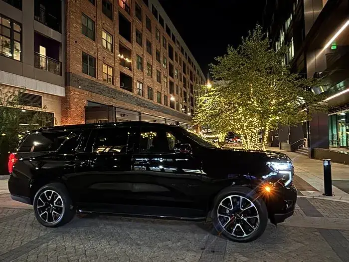 Sleek Transportation fleet vehicle at night